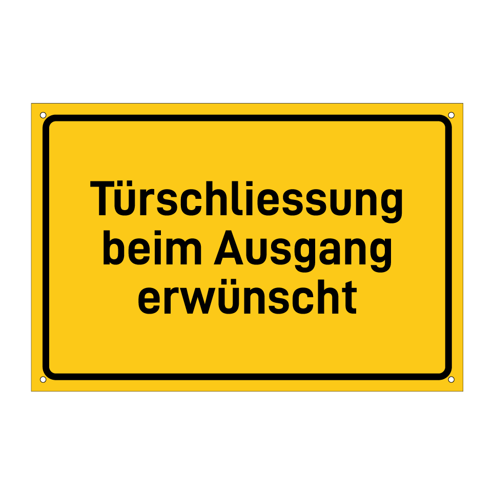 Türschliessung beim Ausgang erwünscht