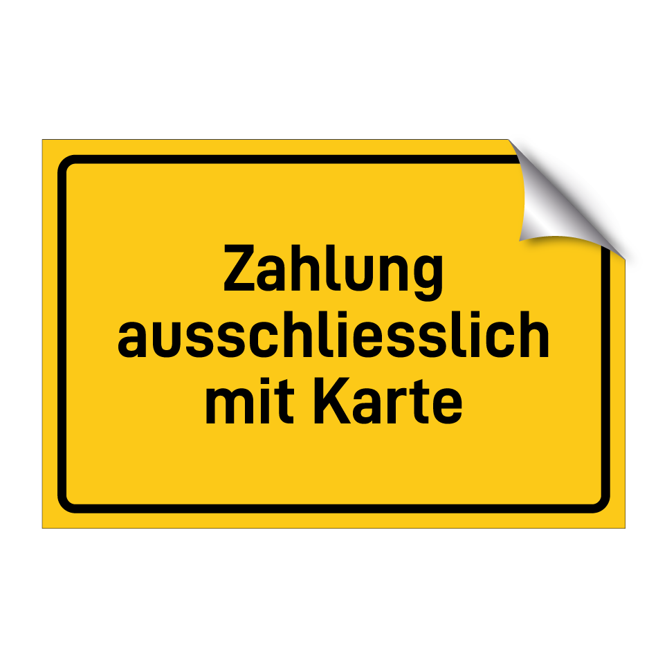 Zahlung ausschliesslich mit Karte