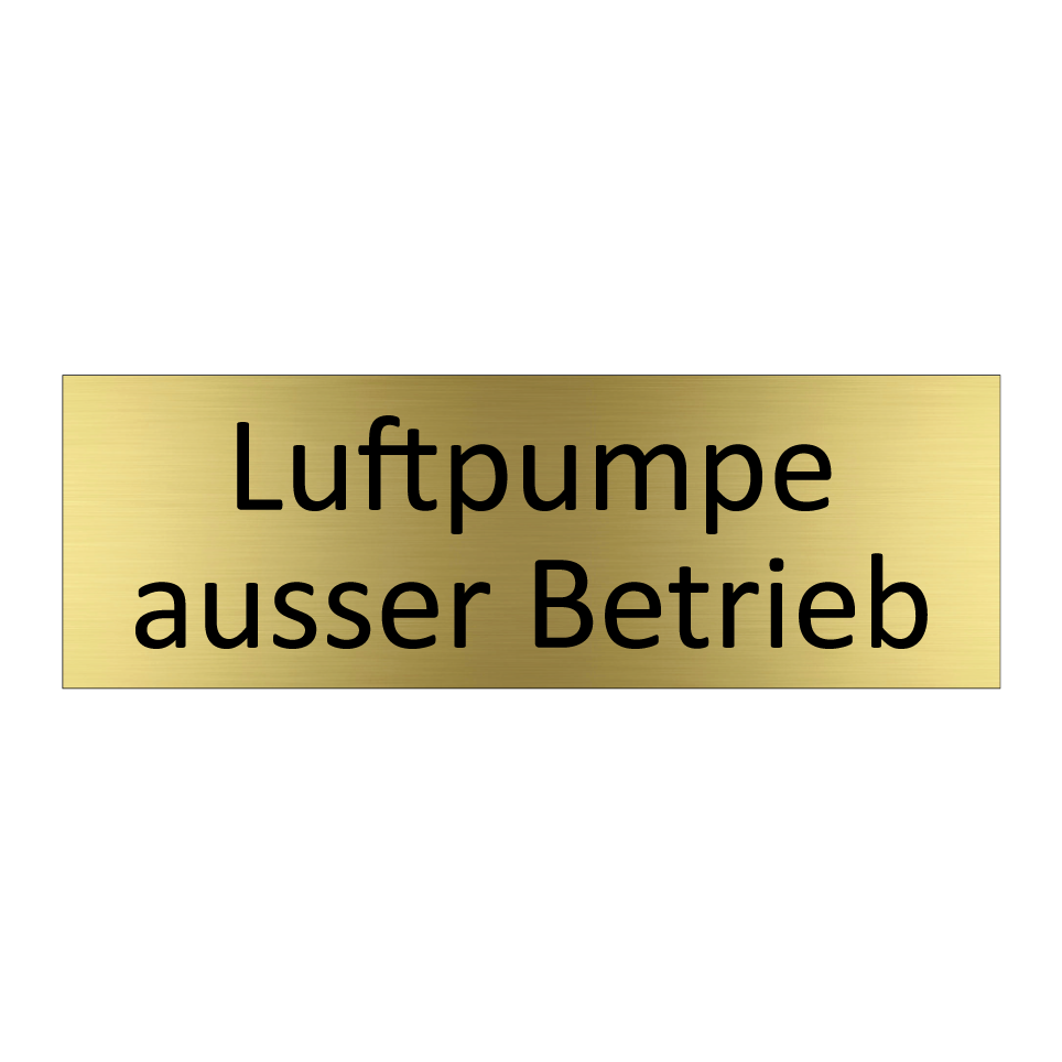Luftpumpe ausser Betrieb