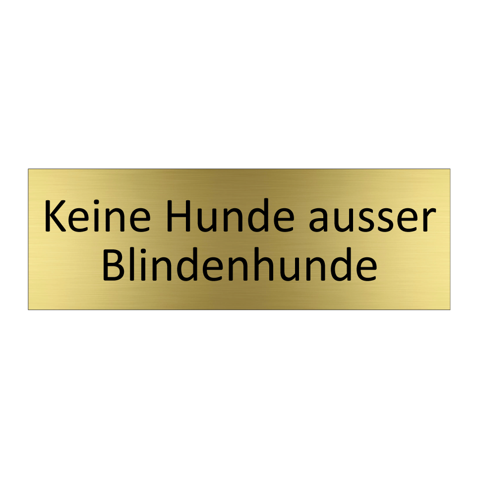 Keine Hunde ausser Blindenhunde