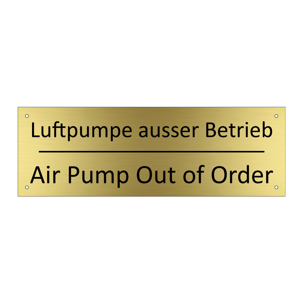 Luftpumpe ausser Betrieb - Air Pump Out of Order