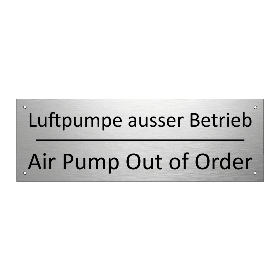 Luftpumpe ausser Betrieb - Air Pump Out of Order