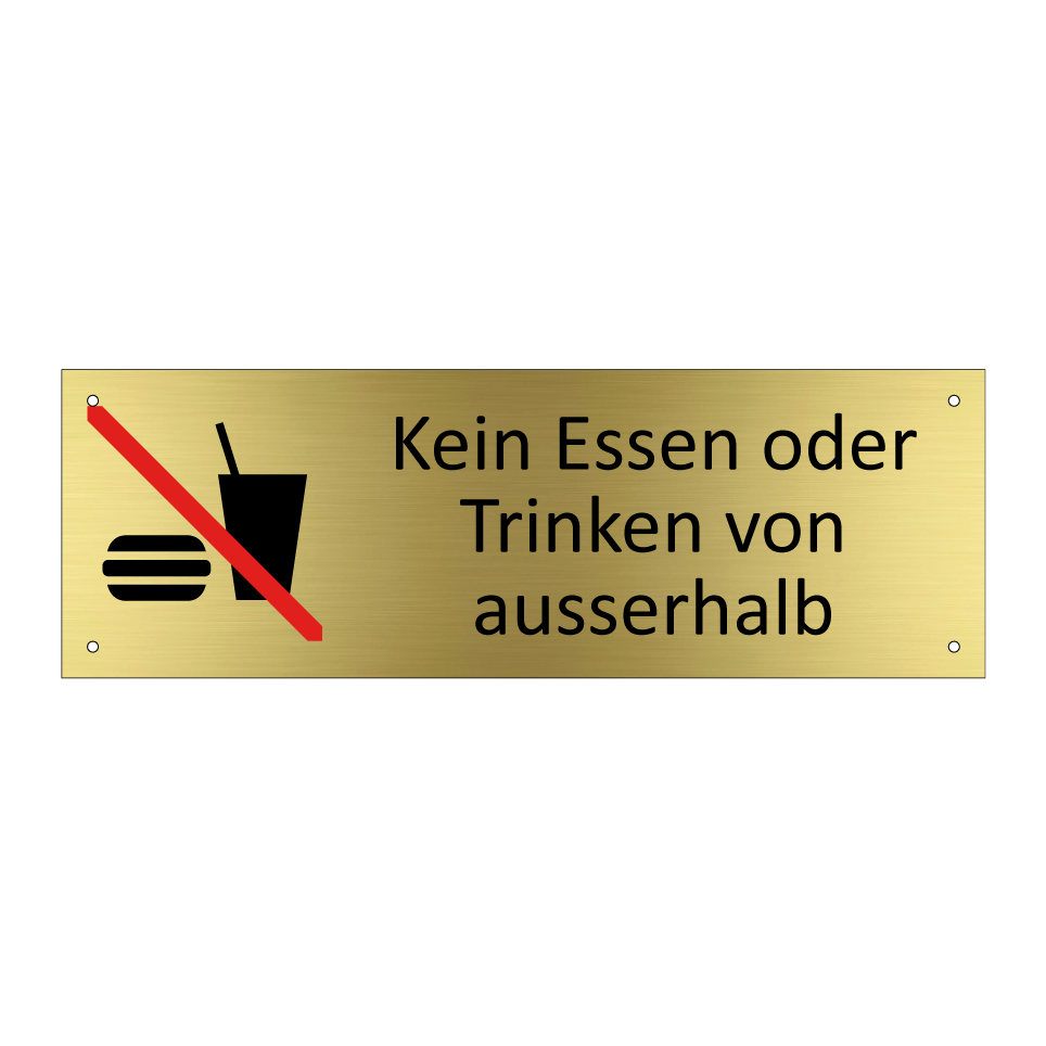 Kein Essen oder Trinken von ausserhalb