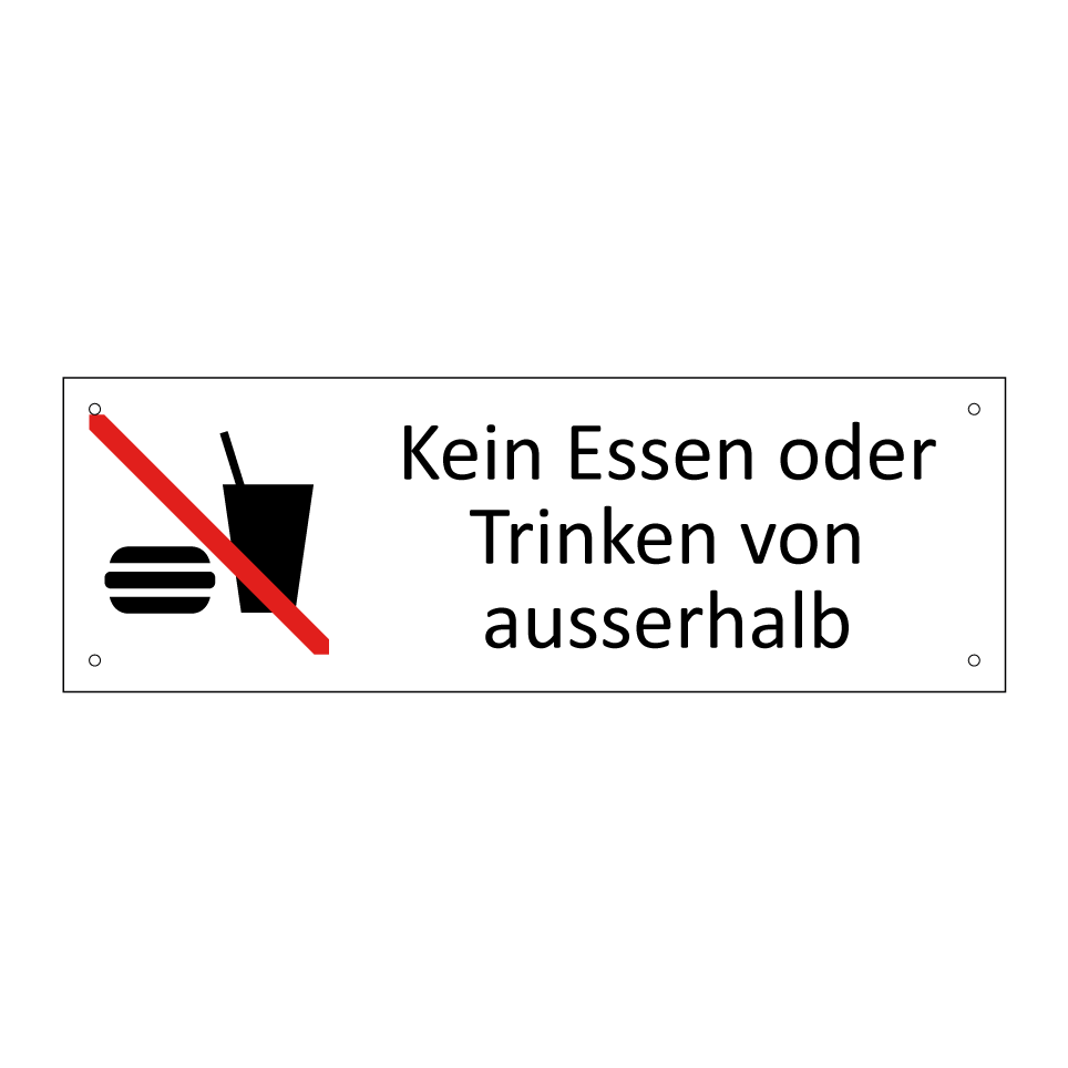 Kein Essen oder Trinken von ausserhalb