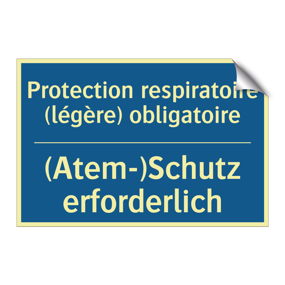 (Atem-)Schutz erforderlich - Protection respiratoire (légère) /.../