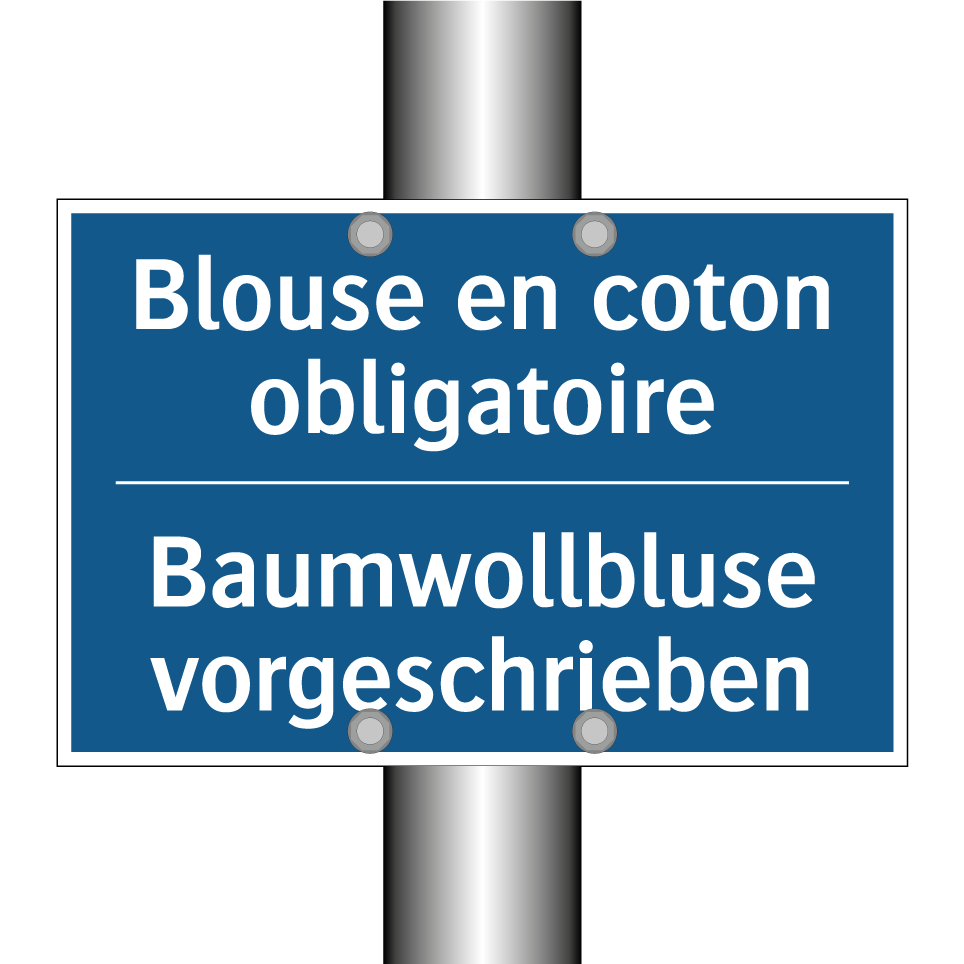Baumwollbluse vorgeschrieben - Blouse en coton obligatoire