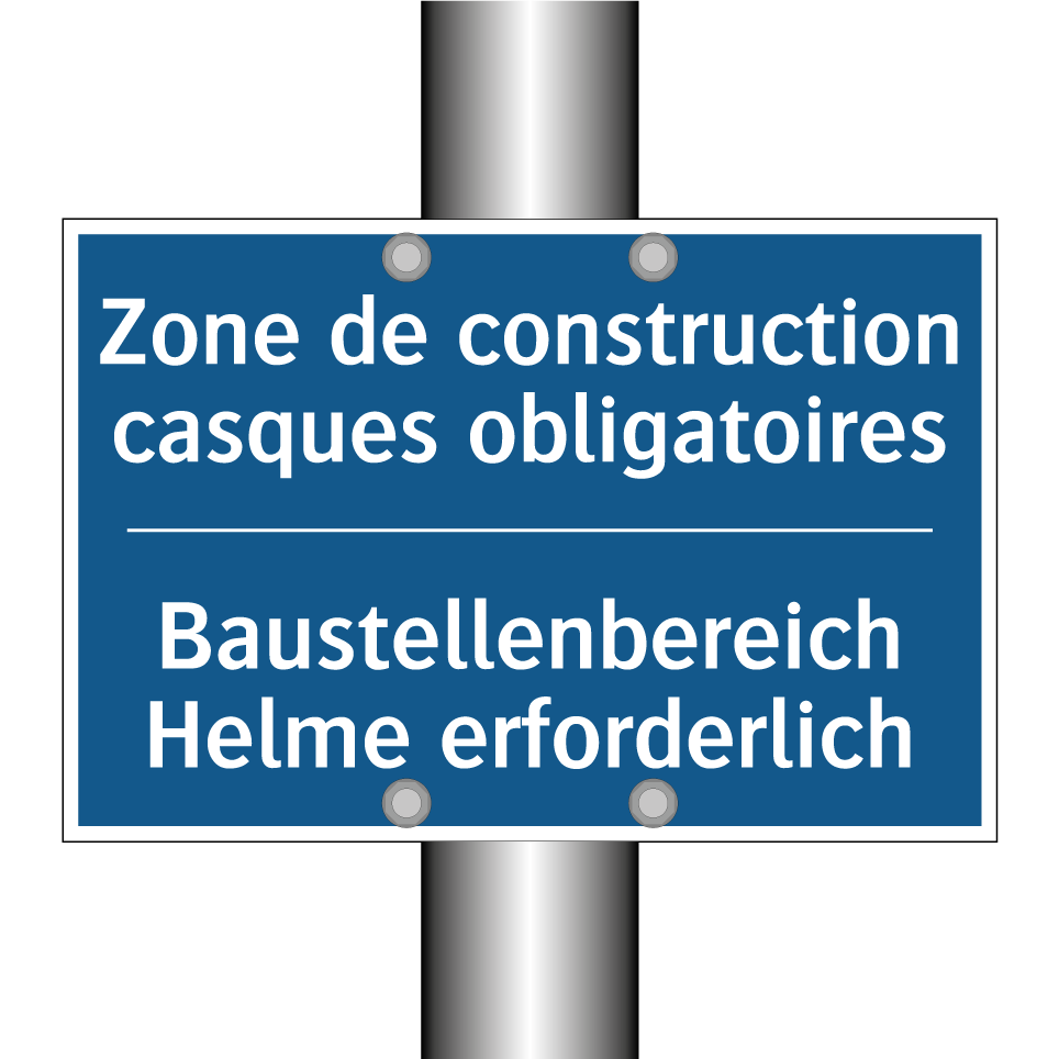 Baustellenbereich Helme erforderlich /.../ - Zone de construction casques obligatoires /.../