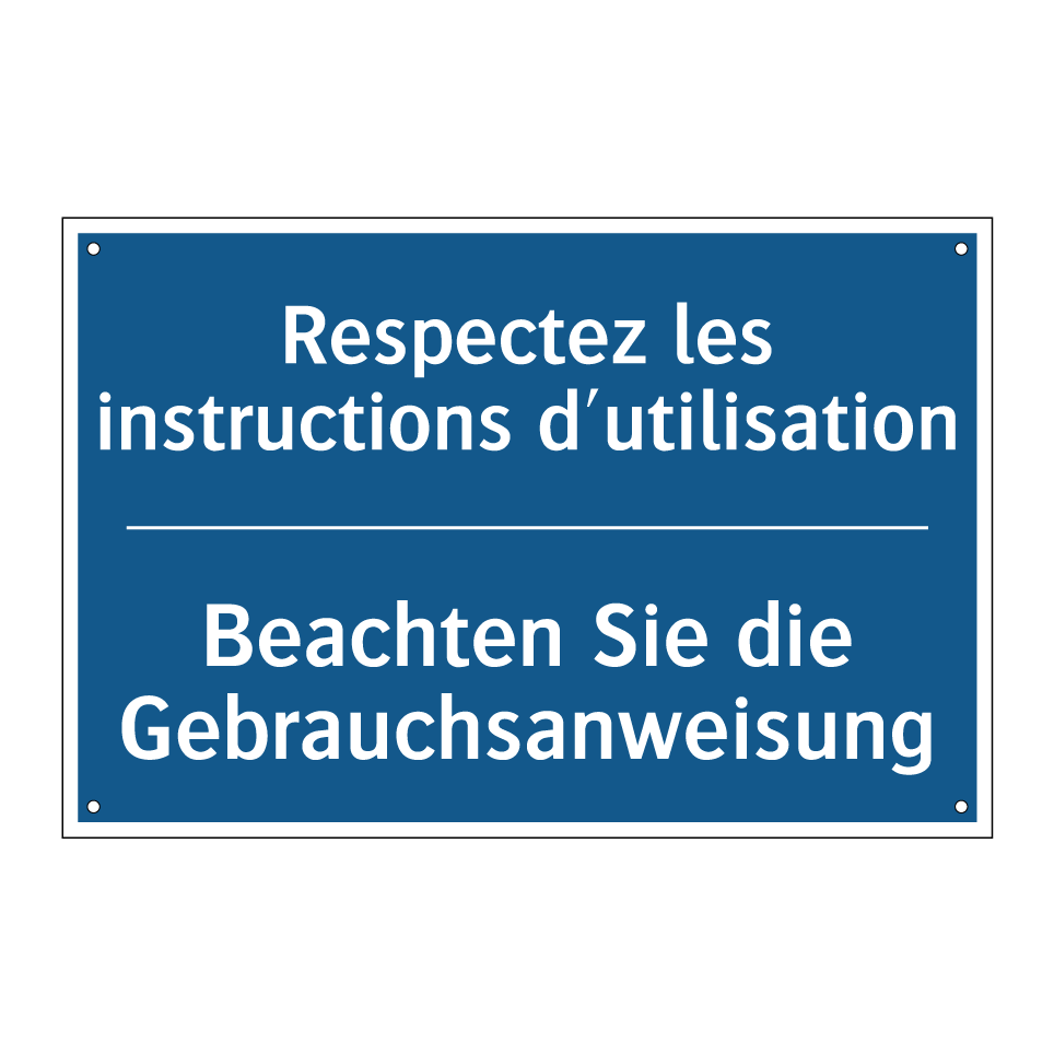 Beachten Sie die Gebrauchsanweisung /.../ - Respectez les instructions d'utilisation /.../