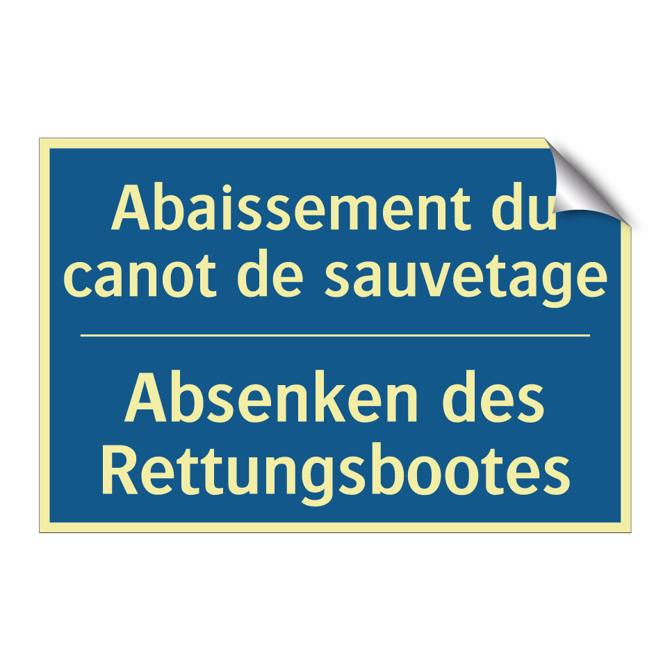 Absenken des Rettungsbootes - Abaissement du canot de sauvetage /.../