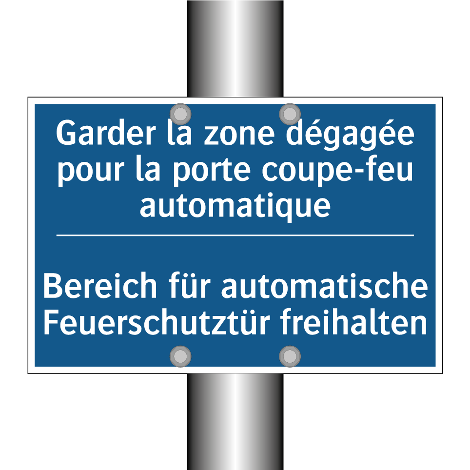 Bereich für automatische Feuerschutztür /.../ - Garder la zone dégagée pour la /.../