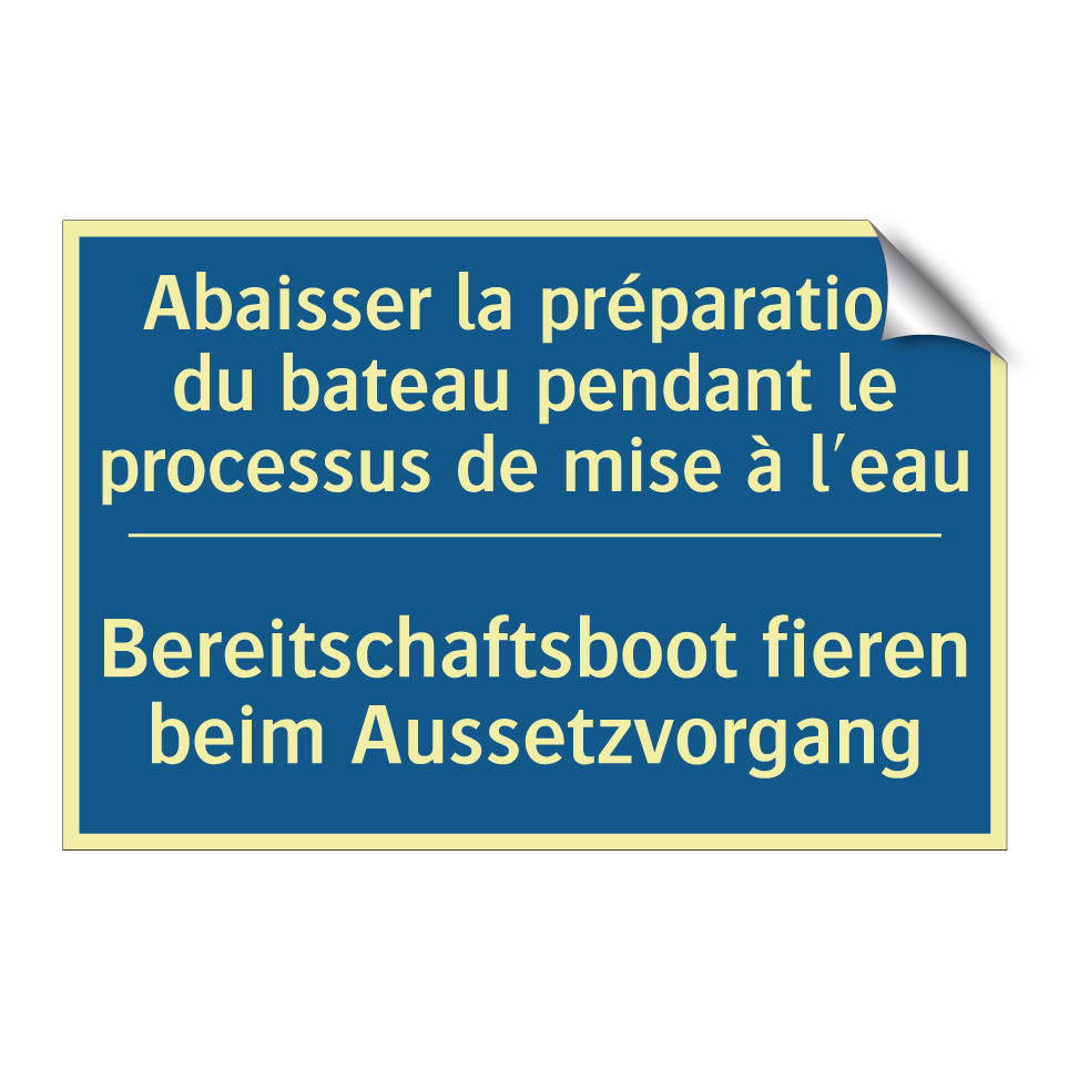 Bereitschaftsboot fieren beim /.../ - Abaisser la préparation du bateau /.../