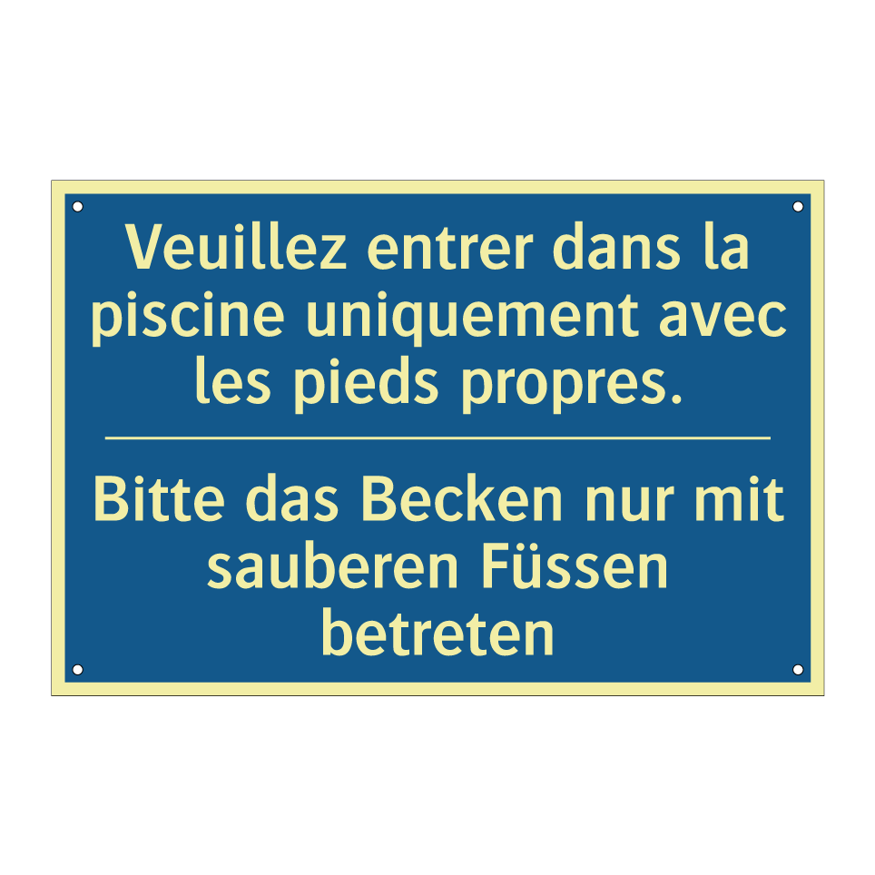 Bitte das Becken nur mit sauberen /.../ - Veuillez entrer dans la piscine /.../