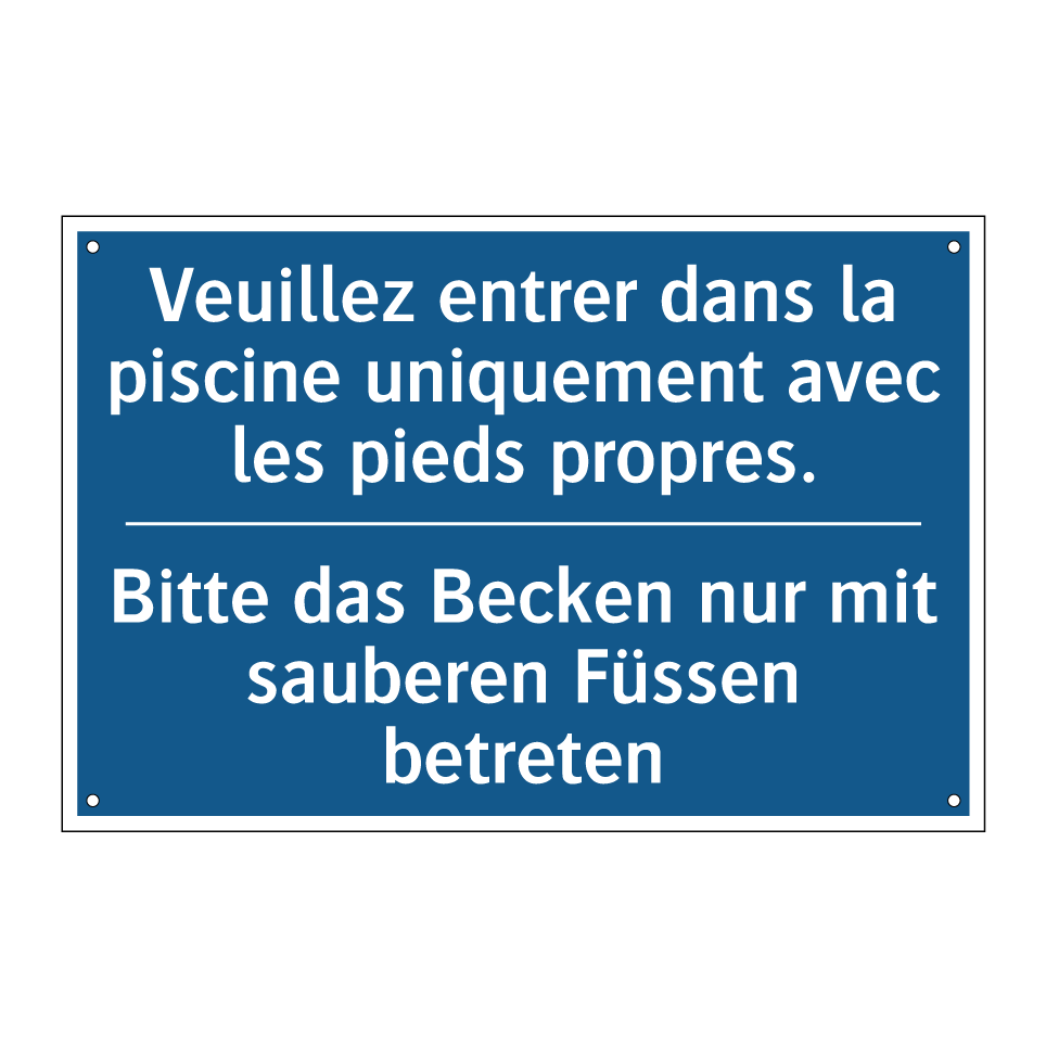 Bitte das Becken nur mit sauberen /.../ - Veuillez entrer dans la piscine /.../