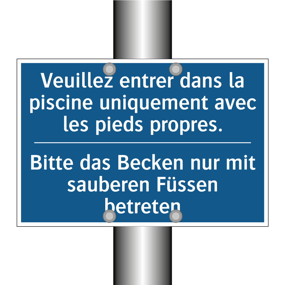 Bitte das Becken nur mit sauberen /.../ - Veuillez entrer dans la piscine /.../