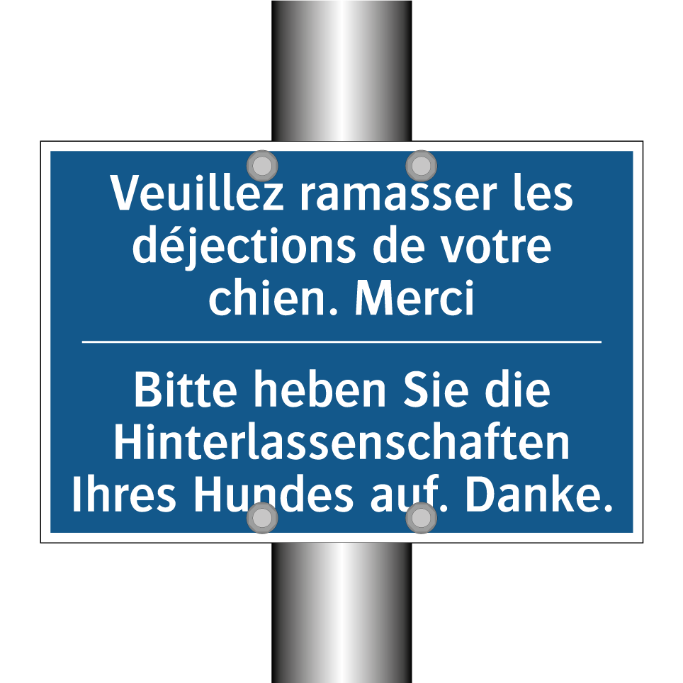 Bitte heben Sie die Hinterlassenschaften /.../ - Veuillez ramasser les déjections /.../