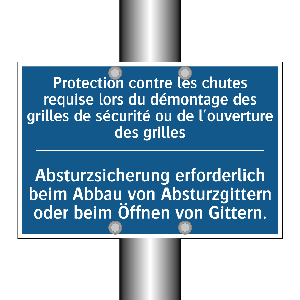 Absturzsicherung erforderlich /.../ - Protection contre les chutes requise /.../
