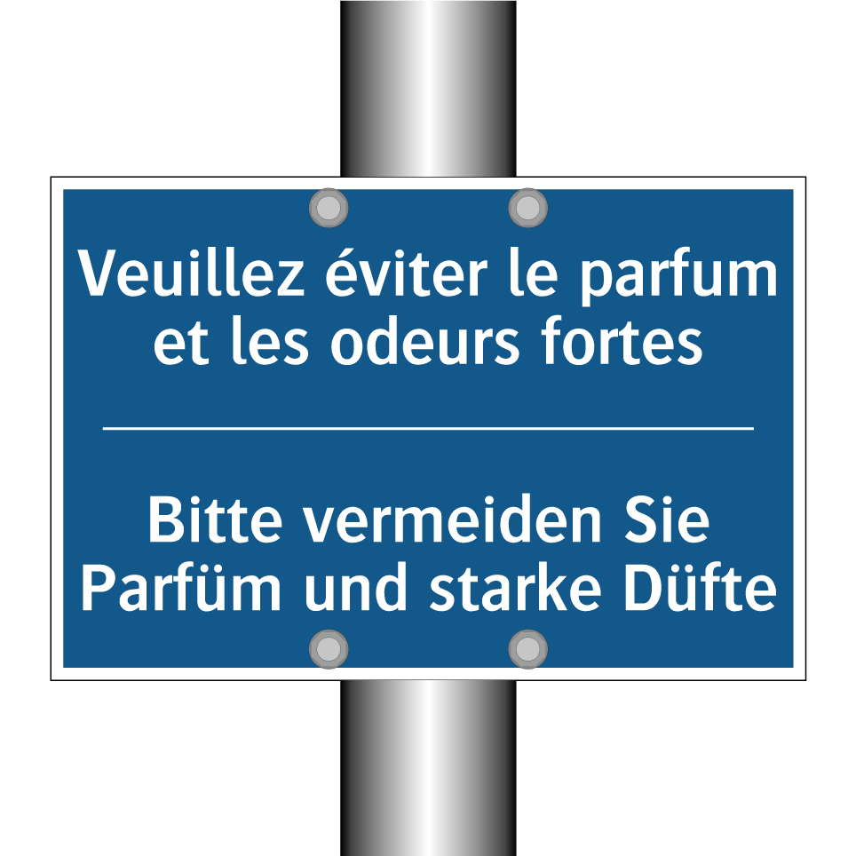 Bitte vermeiden Sie Parfüm und /.../ - Veuillez éviter le parfum et les /.../