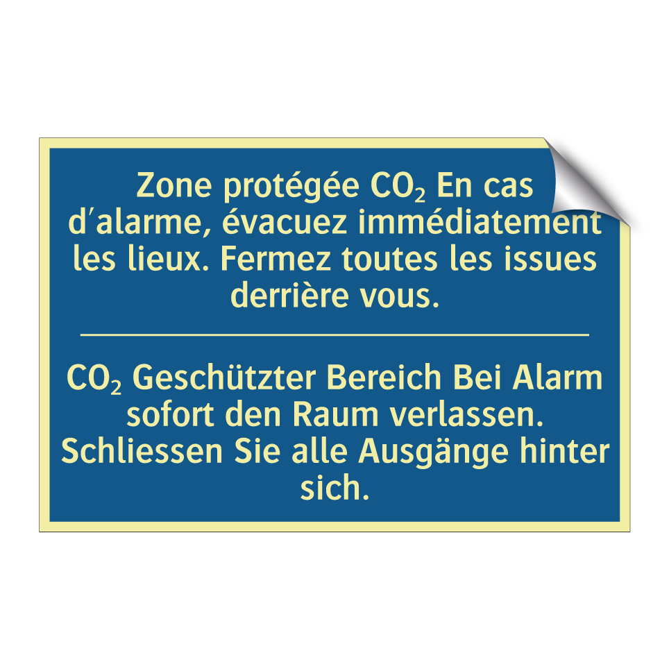 CO₂ Geschützter Bereich Bei Alarm /.../ - Zone protégée CO₂ En cas d'alarme, /.../