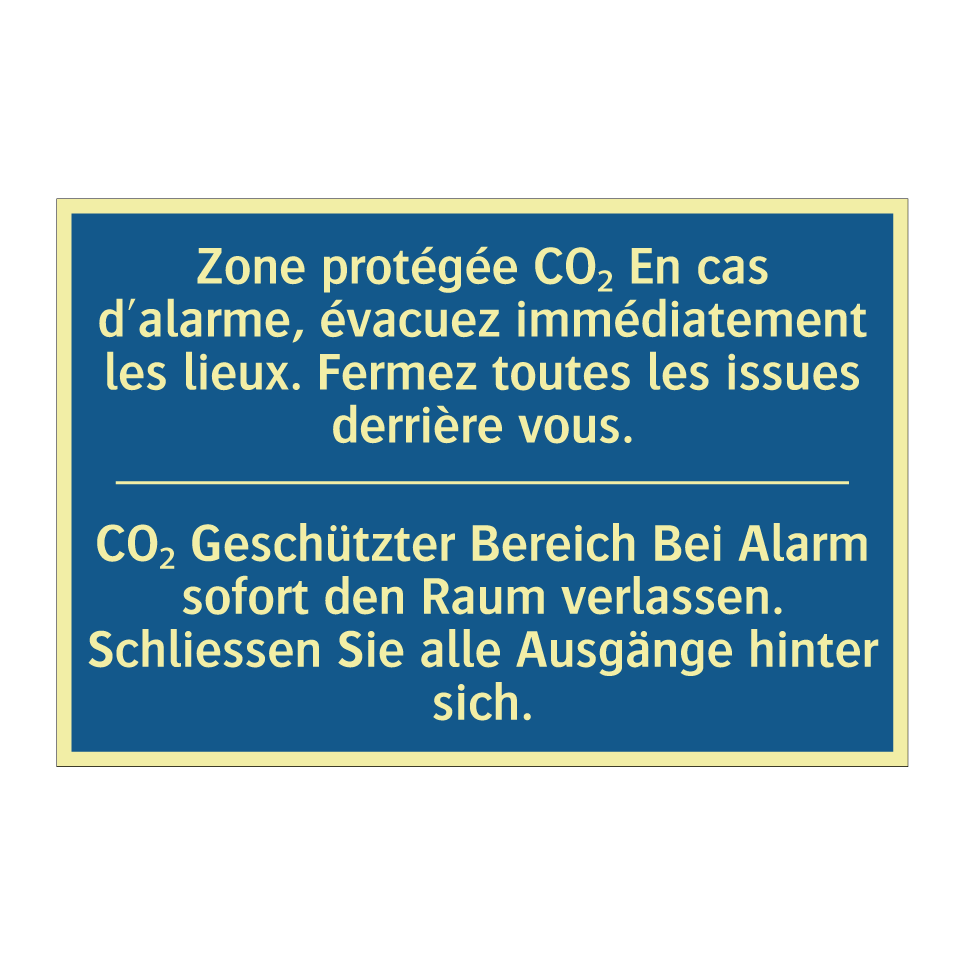 CO₂ Geschützter Bereich Bei Alarm /.../ - Zone protégée CO₂ En cas d'alarme, /.../