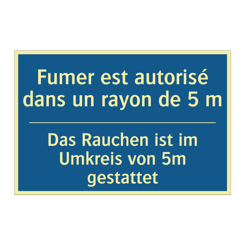 Das Rauchen ist im Umkreis von /.../ - Fumer est autorisé dans un rayon /.../