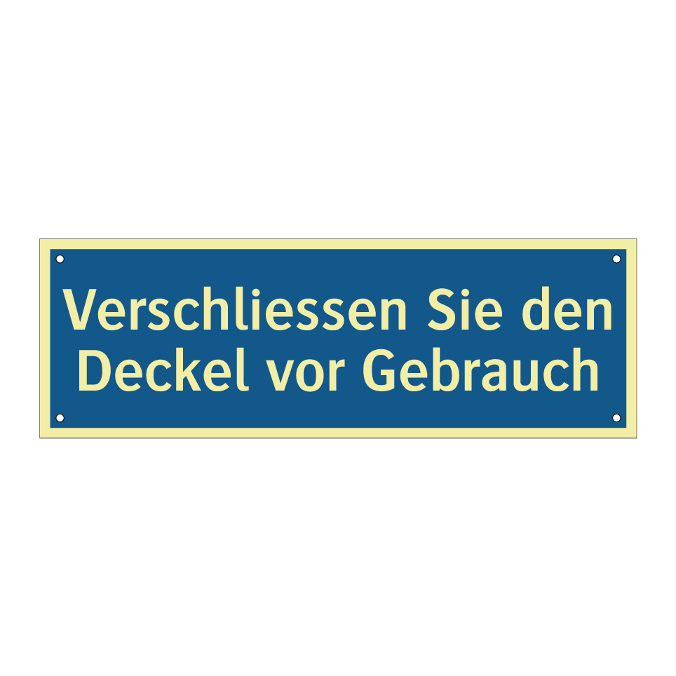 Verschliessen Sie den Deckel vor Gebrauch
