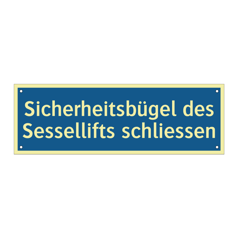Sicherheitsbügel des Sessellifts schliessen