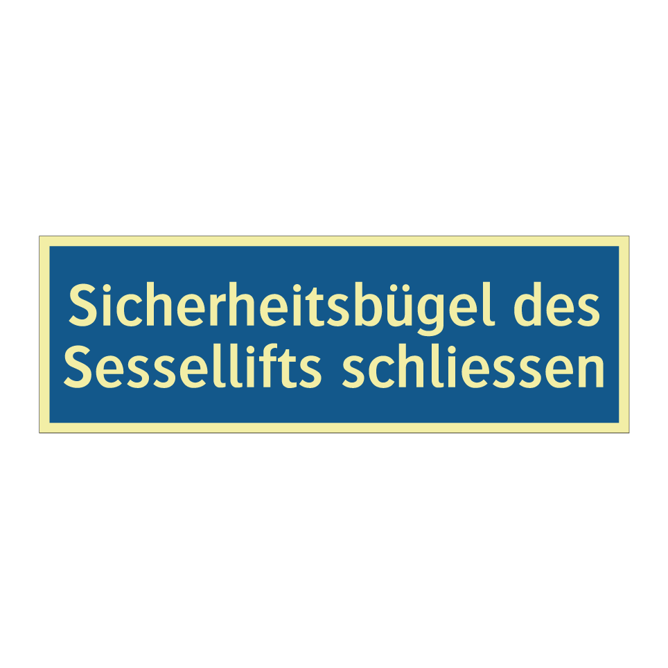 Sicherheitsbügel des Sessellifts schliessen