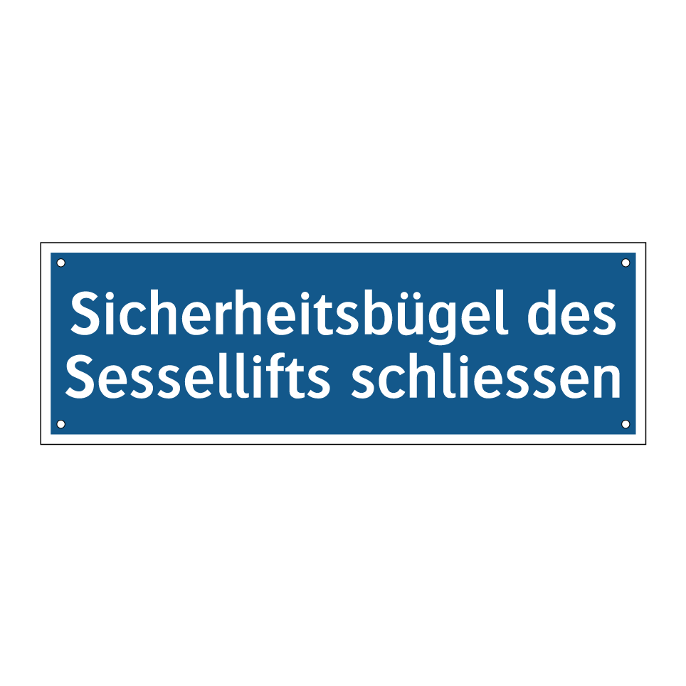 Sicherheitsbügel des Sessellifts schliessen