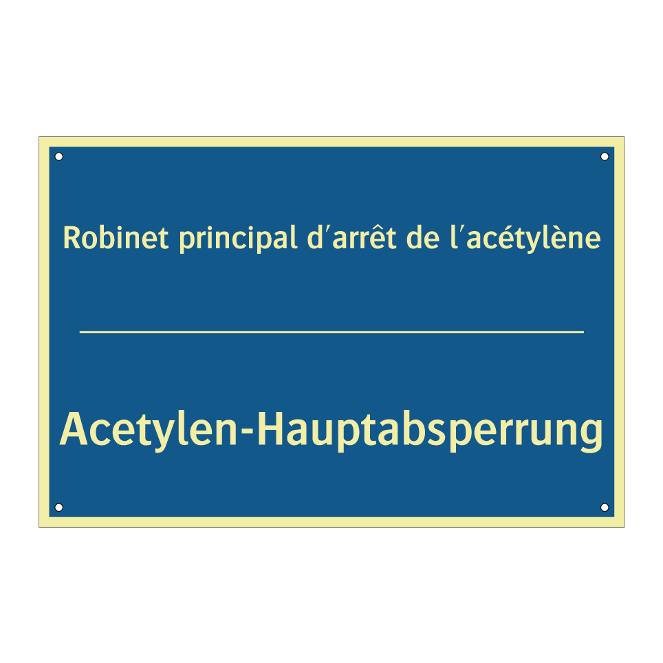 Acetylen-Hauptabsperrung - Robinet principal d'arrêt de l'acétylène /.../