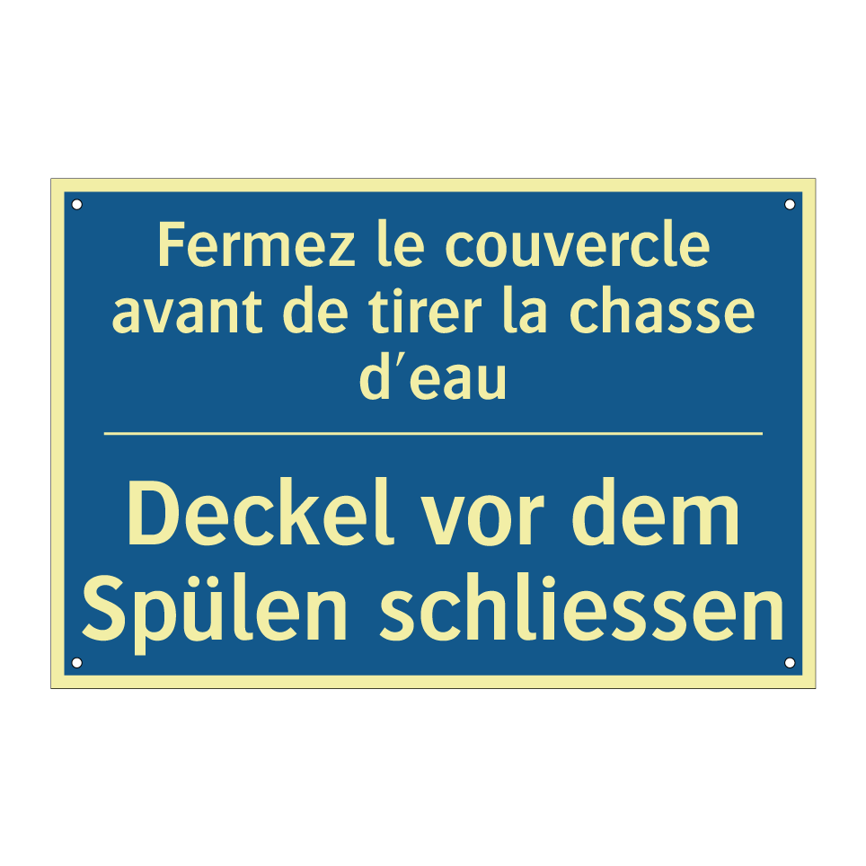 Deckel vor dem Spülen schliessen /.../ - Fermez le couvercle avant de tirer /.../
