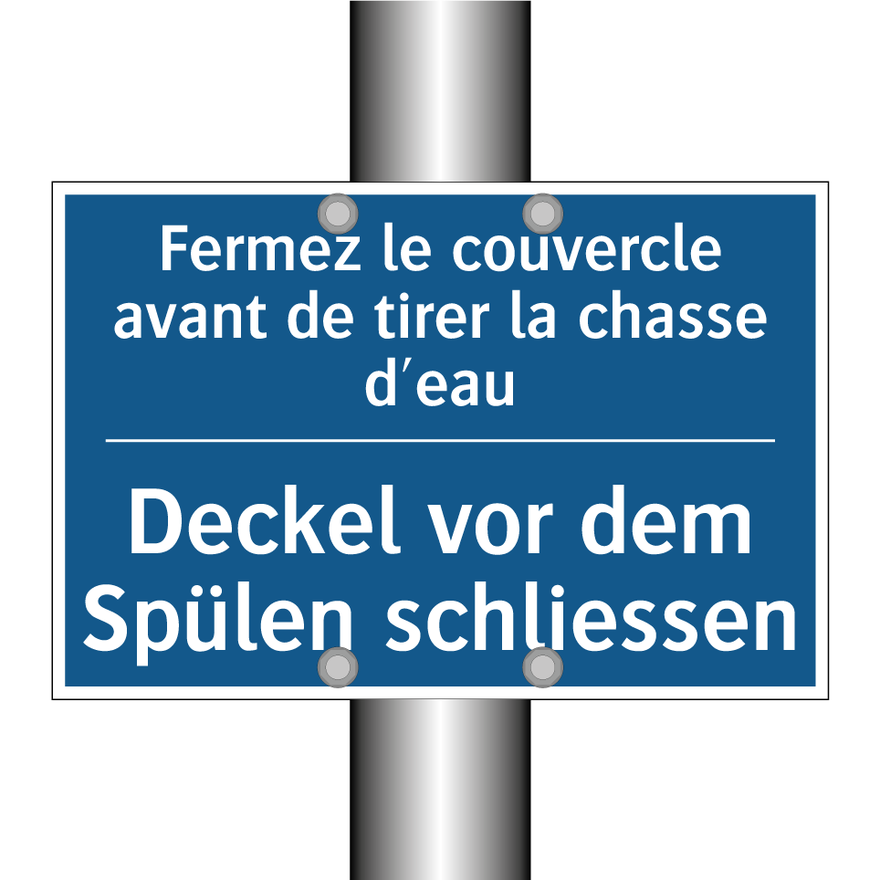 Deckel vor dem Spülen schliessen /.../ - Fermez le couvercle avant de tirer /.../