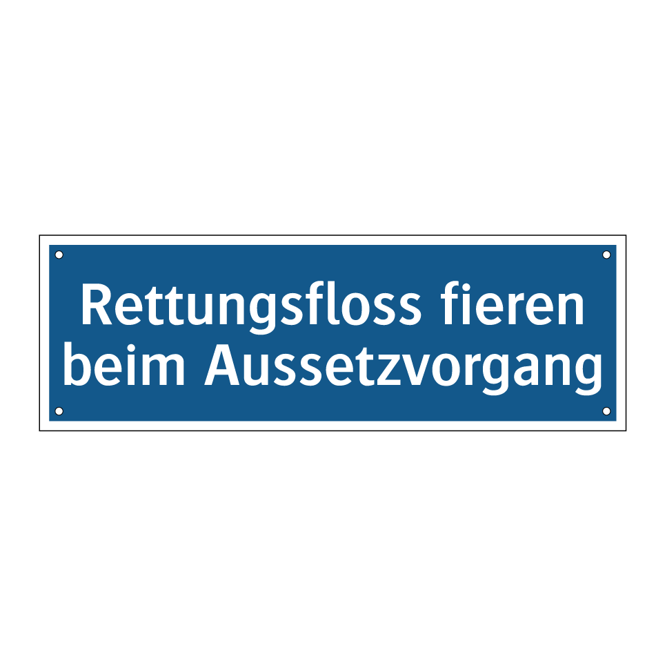 Rettungsfloss fieren beim Aussetzvorgang