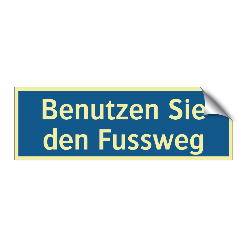 Benutzen Sie den Fussweg