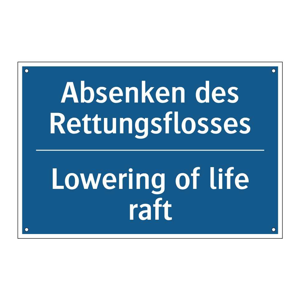 Absenken des Rettungsflosses - Lowering of life raft