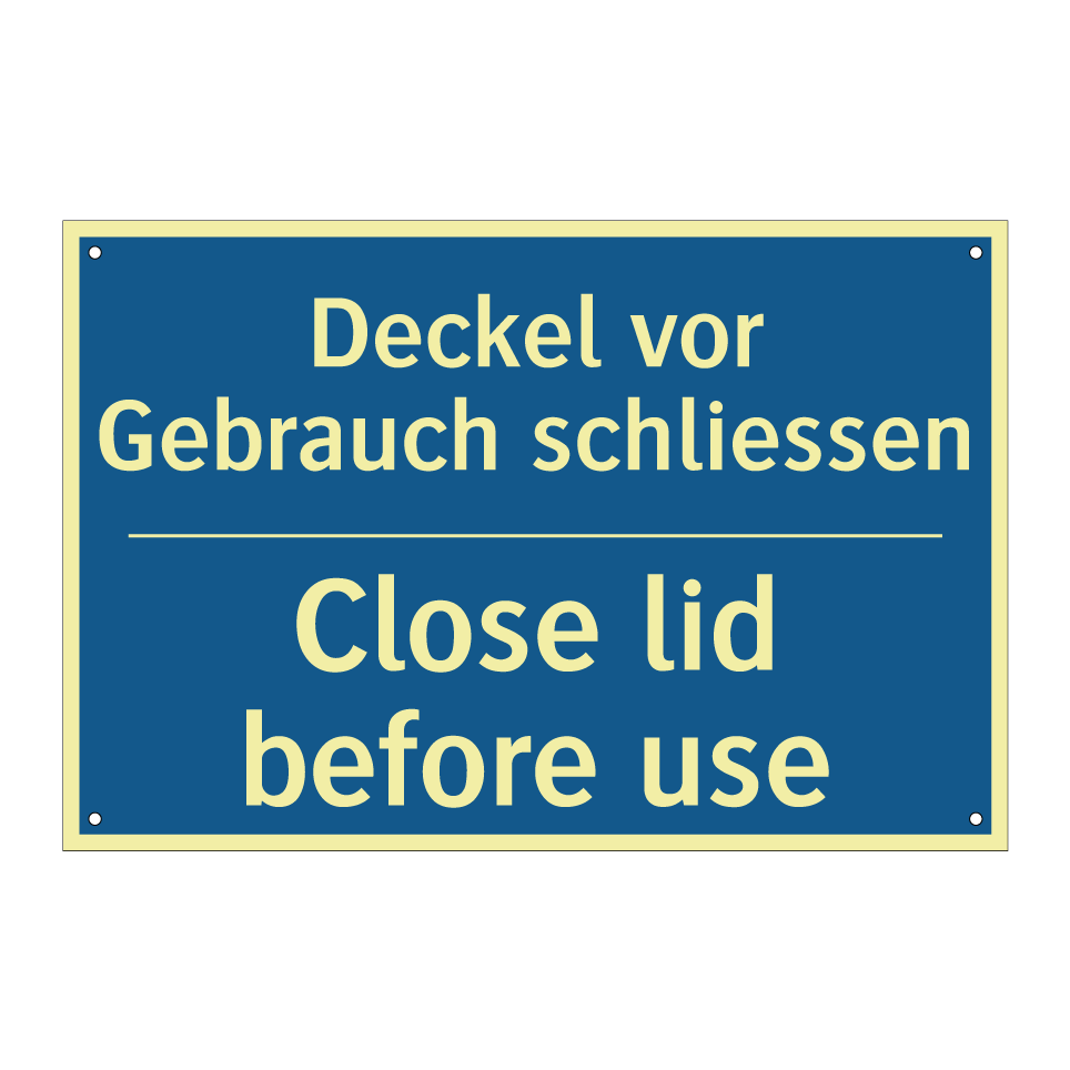 Deckel vor Gebrauch schliessen - Close lid before use