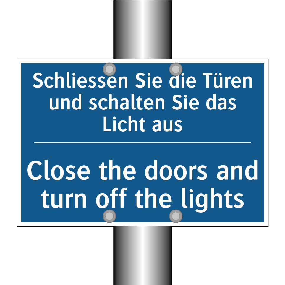 Schliessen Sie die Türen und schalten /.../ - Close the doors and turn off the /.../
