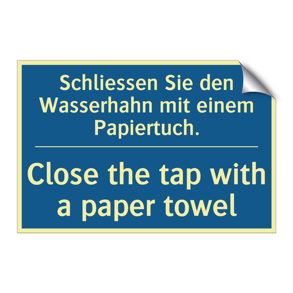 Schliessen Sie den Wasserhahn /.../ - Close the tap with a paper towel /.../