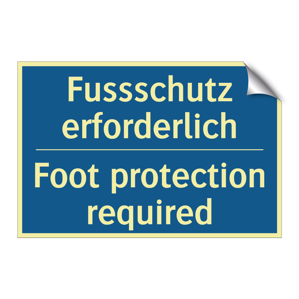 Fussschutz erforderlich - Foot protection required