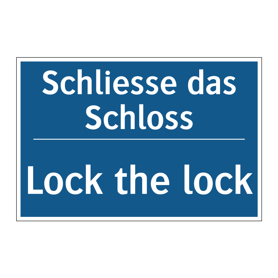 Schliesse das Schloss - Lock the lock