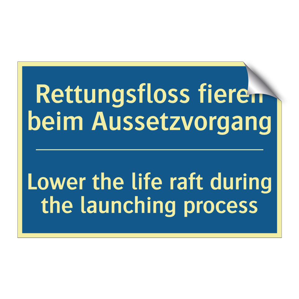 Rettungsfloss fieren beim Aussetzvorgang /.../ - Lower the life raft during the /.../