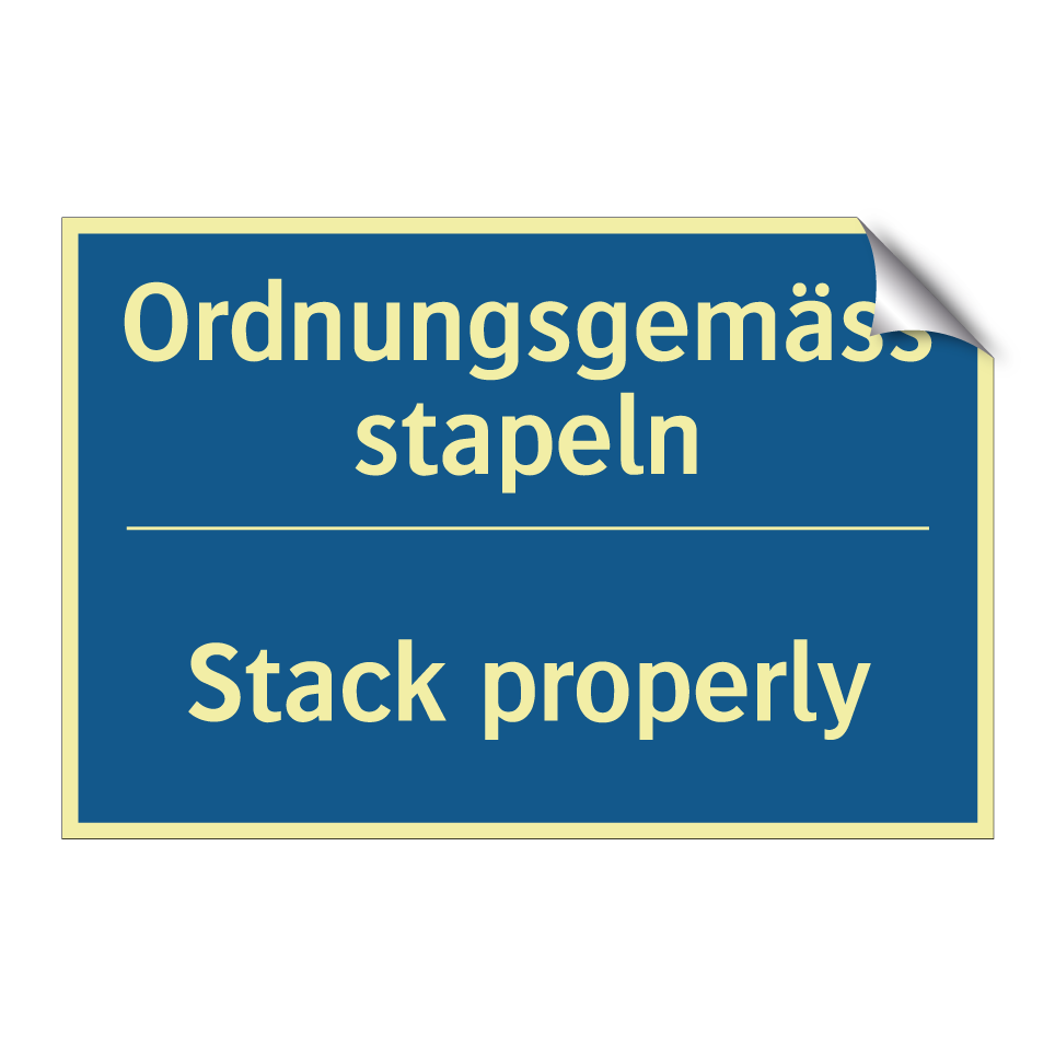 Ordnungsgemäss stapeln - Stack properly