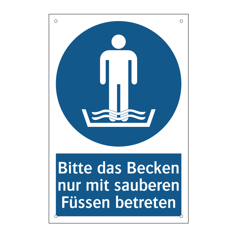 Bitte das Becken nur mit sauberen Füssen betreten