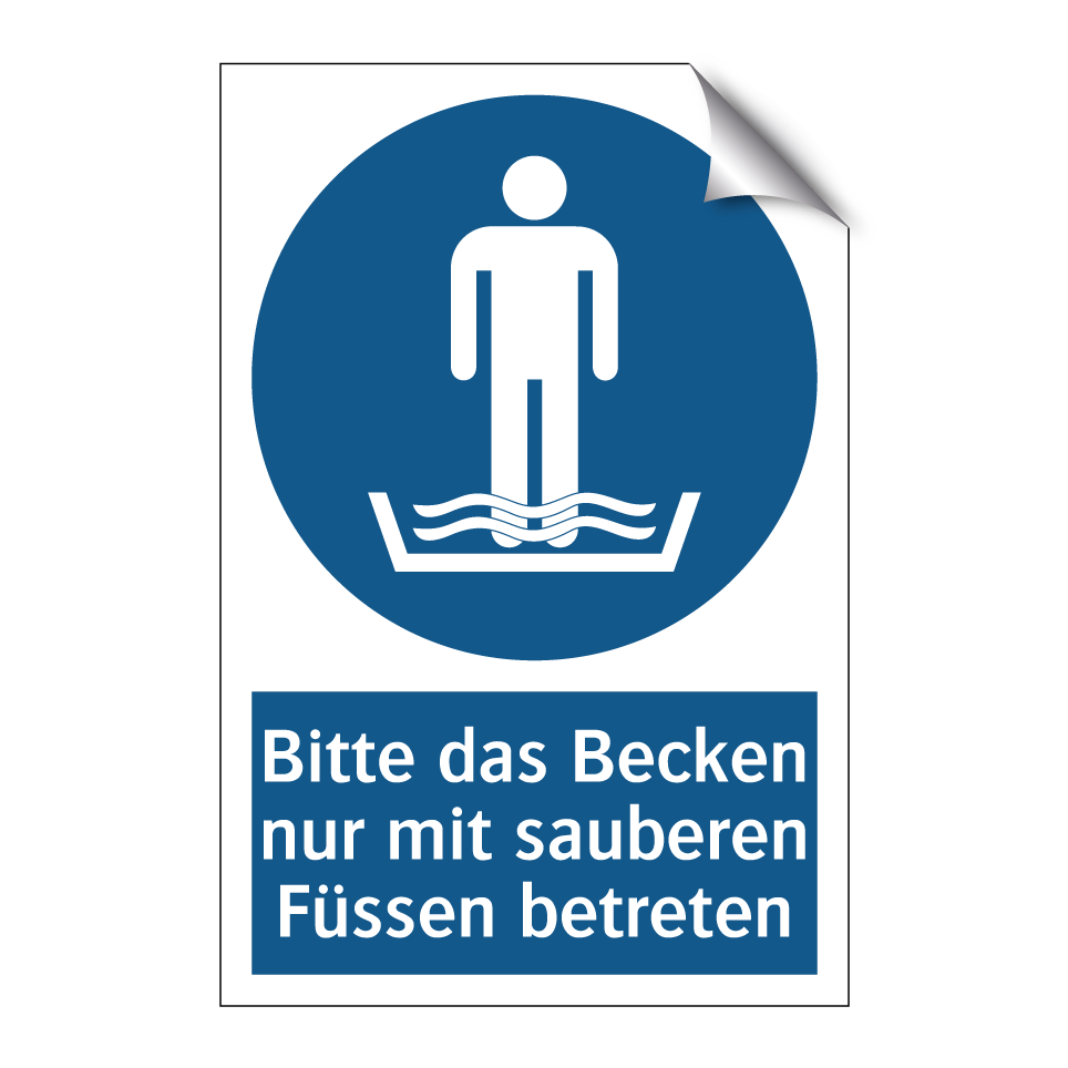 Bitte das Becken nur mit sauberen Füssen betreten