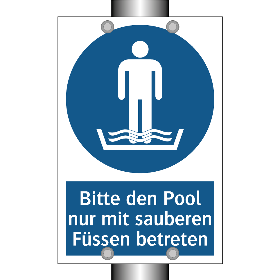 Bitte den Pool nur mit sauberen Füssen betreten