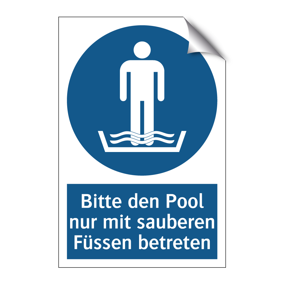 Bitte den Pool nur mit sauberen Füssen betreten
