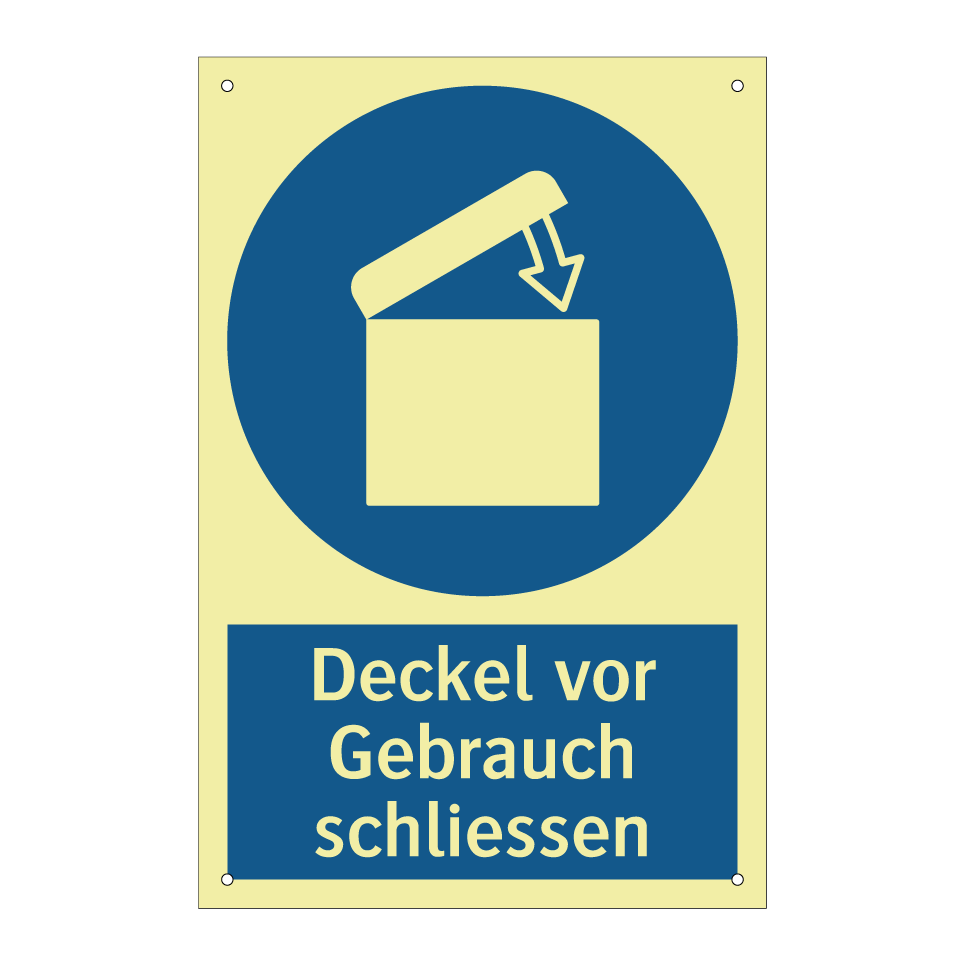 Deckel vor Gebrauch schliessen