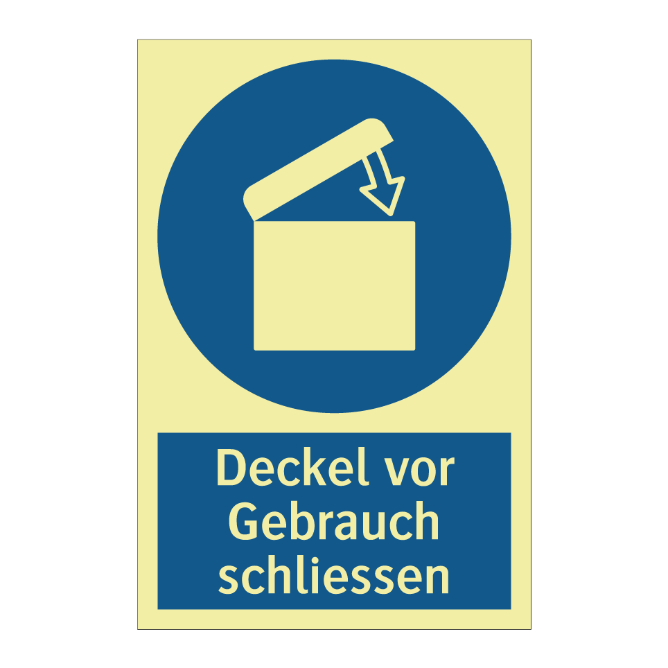 Deckel vor Gebrauch schliessen