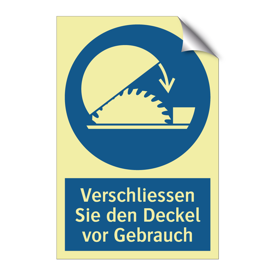 Verschliessen Sie den Deckel vor Gebrauch