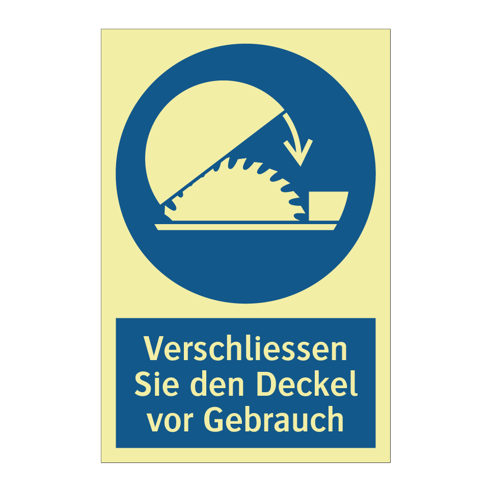 Verschliessen Sie den Deckel vor Gebrauch