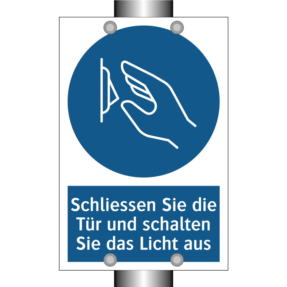 Schliessen Sie die Tür und schalten Sie das Licht aus